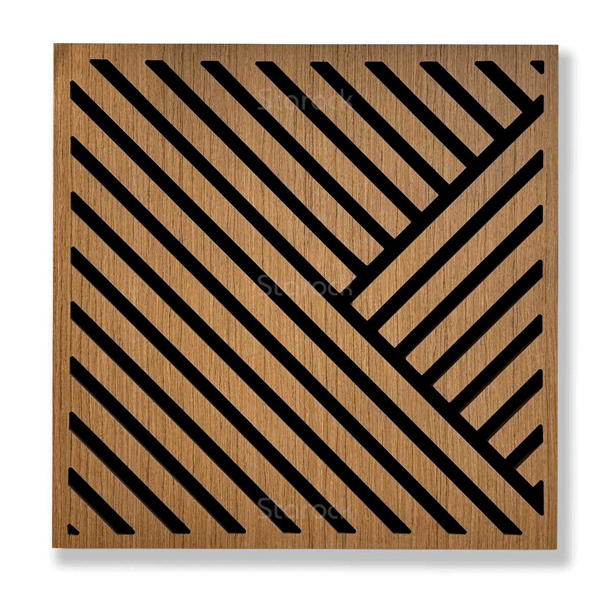 Teak Diagonal Slat Acoustic Panel (4PCS)