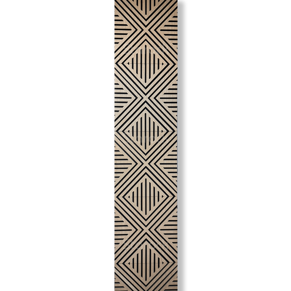 Diagonal Acoustic Slat Panels-White Oak