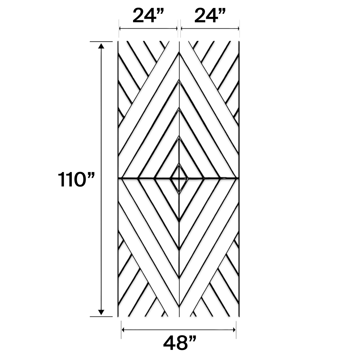 Diagonal V2 Acoustic Slat Panels-White Oak (Pack of 2)