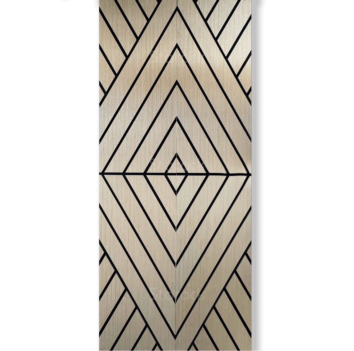 Diagonal V2 Acoustic Slat Panels-White Oak
