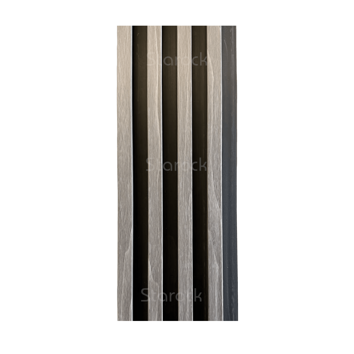 Waterproof Fluted Wall Panel Kit 6.5 Inch-Venice Grey With Black
