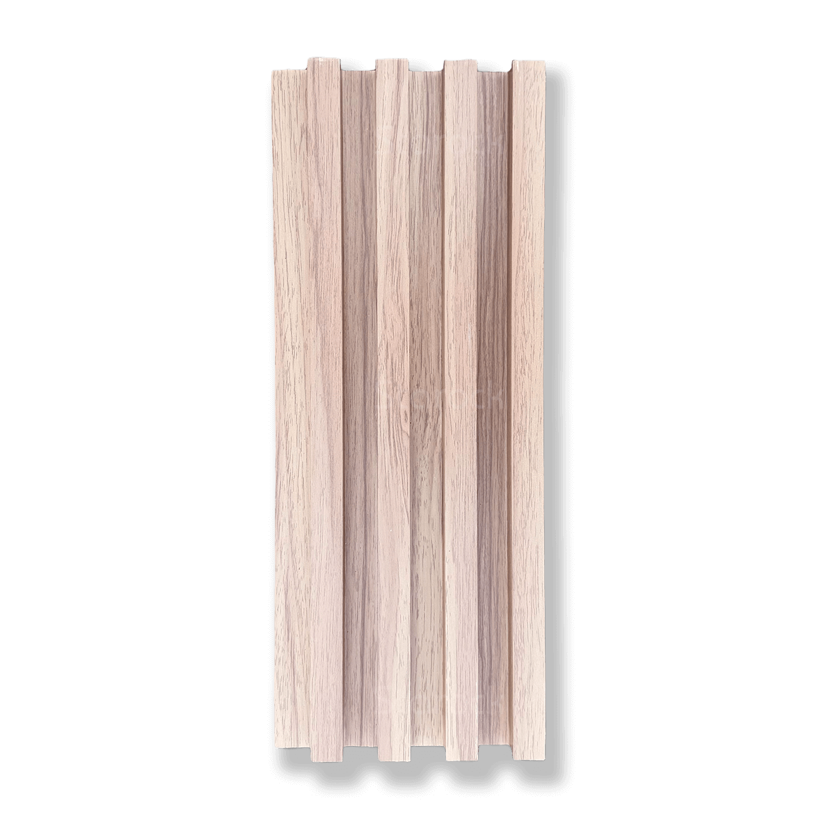 Natural brown waterproof fluted wall panel, 6.5 inch wide