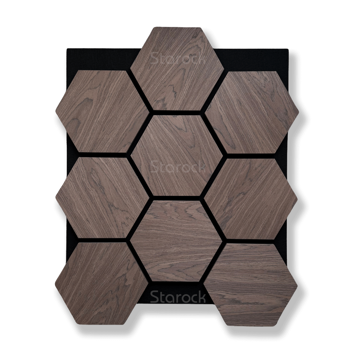 Black Walnut Hexagon Wall Panel (4 Pack 23SQFT)