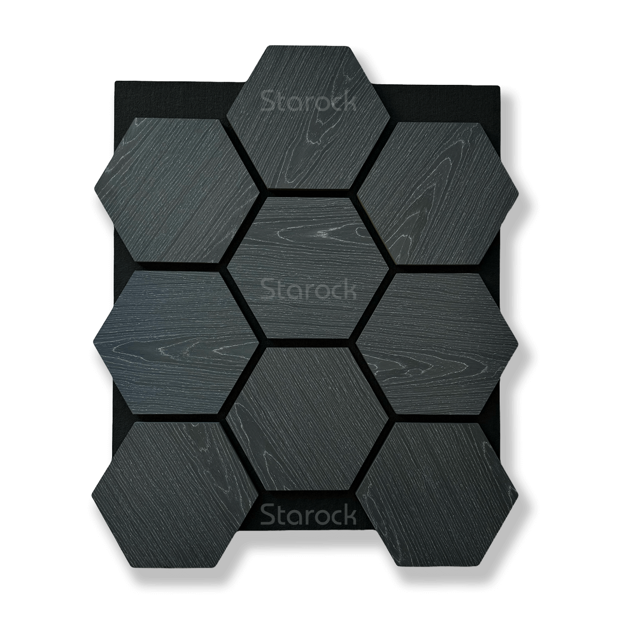 Midnight Black Oak Hexagon Wall Panel (4 Pack 23SQFT)