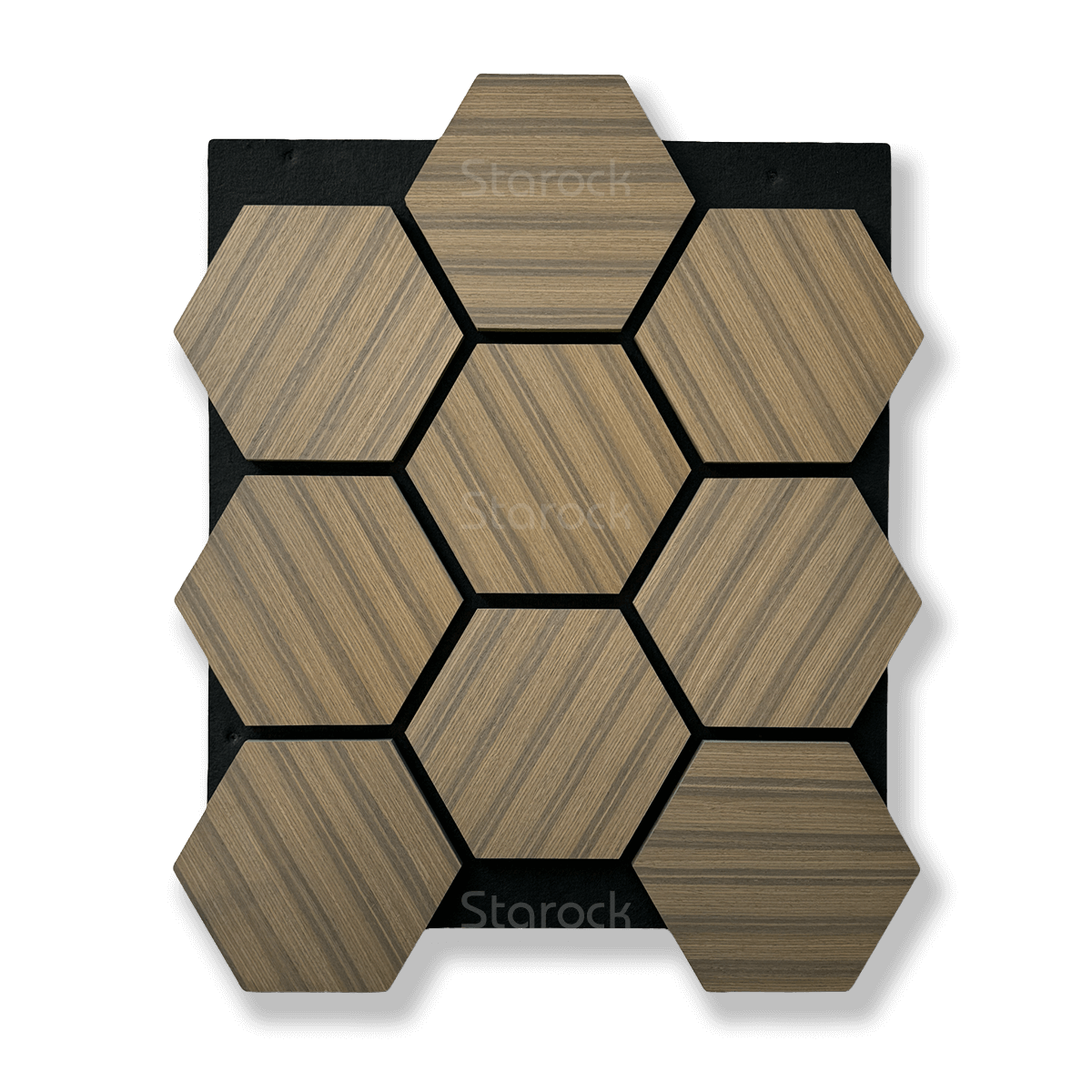 Smoked Walnut Hexagon Wall Panel (4 Pack 23SQFT)