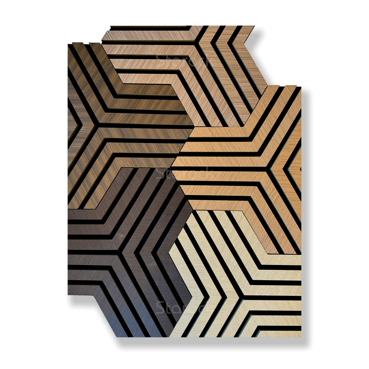 Brown Oak TriForm Acoustic Panel Pack of 4