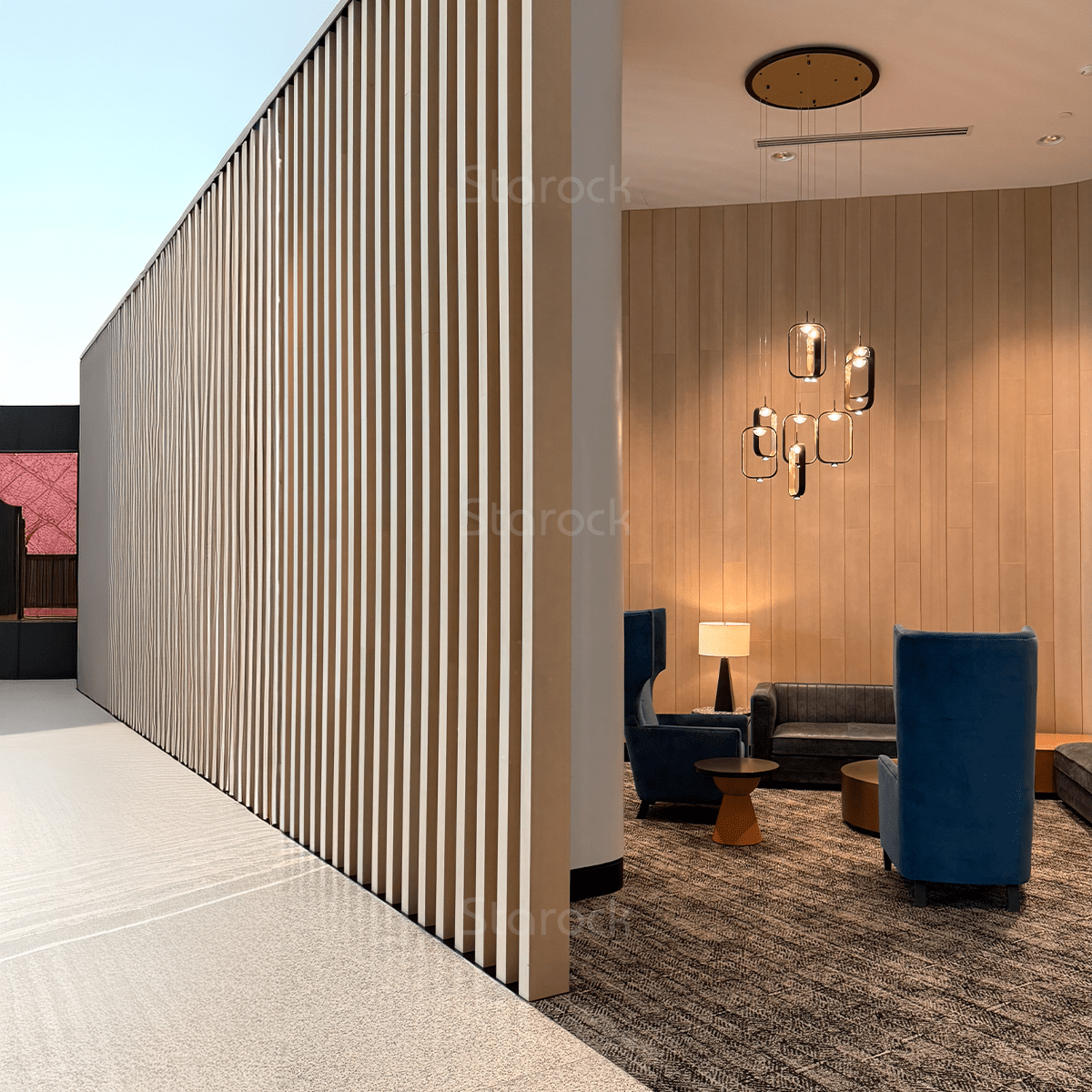 Wood Slat Room Partition Dividers-Natural Walnut – Starock Wall Panels